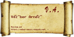 Véber Arnó névjegykártya